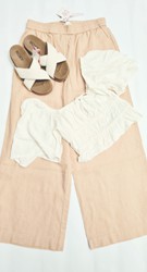 ROXY 
- Lekeito Beach Pant - $99.99
- Dawn Winds Top - $89.99
- Syenna Sandal - $69.99