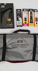 OCEAN & EARTH 
- Surf Locker - $69.99
- Control Thruster Fins - $149.99
- Wetsuit Repair Kit - $34.99
- Poly + Epoxy Kitds - from $34.99
